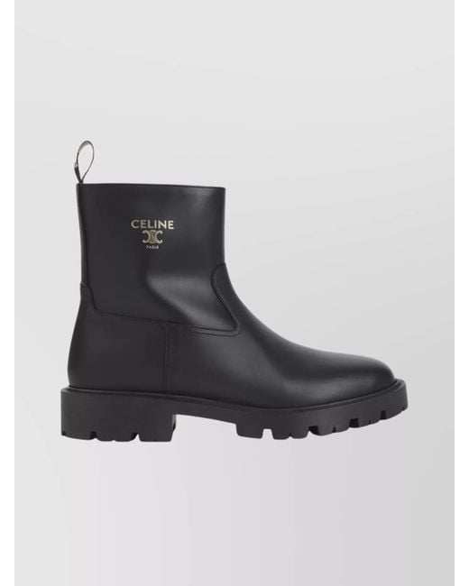 Céline Black Leather Ankle Boots