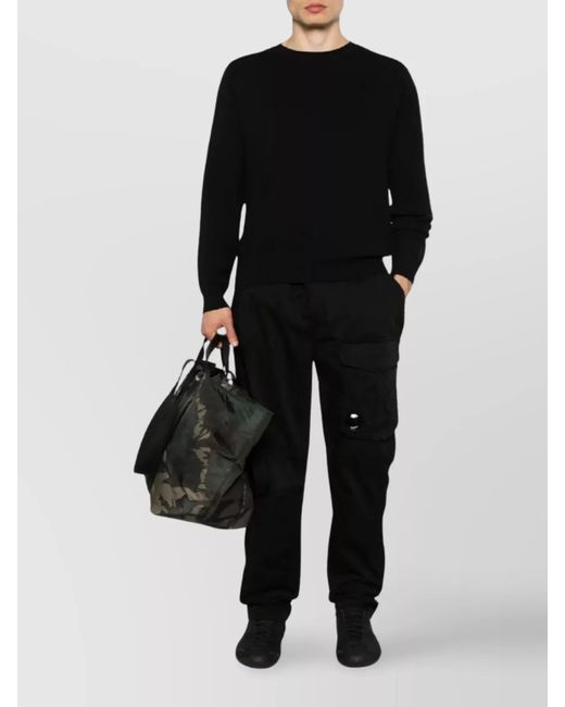 C P Company Black Cotton Knit Jumper for men