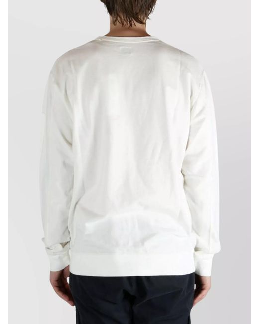 C P Company White Cotton Crewneck Sweatshirt for men