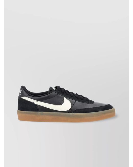 Nike Gray Leather Low-Top Sneakers