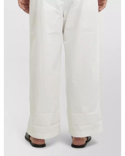 Jacquemus White Poplin Wide Leg Mid Waist Shorts for men