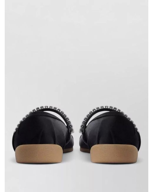 Giuseppe Zanotti Black Silk Satin Ballerina Shoes