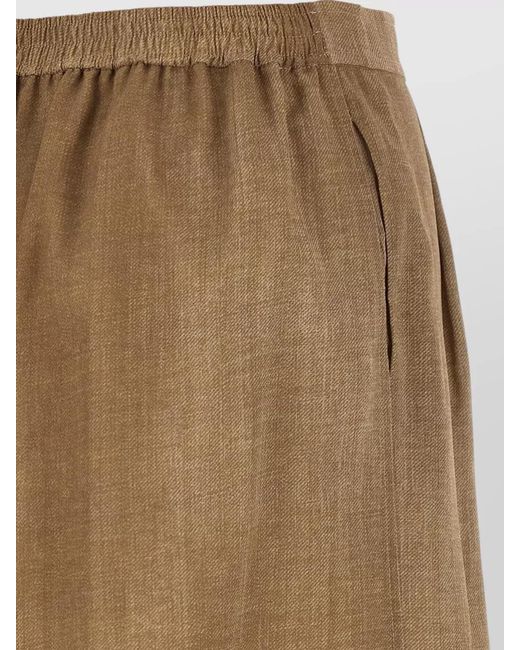Ermanno Scervino Natural Marocain Shorts Pleated Front Button Waistband