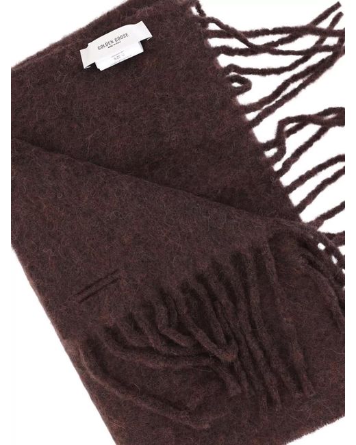 Golden Goose Deluxe Brand Brown Soft Texture Scarf Fringe for men