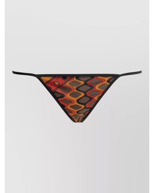 Emilio Pucci Brown Vivara Bikini Briefs Bold Pattern Design