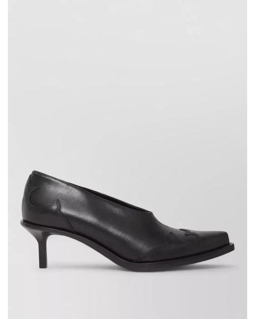 Ann Demeulemeester Black Janeka Western Stitching Square Toe Pumps