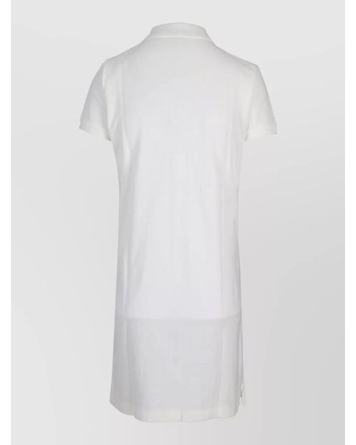 Ralph Lauren White Polo Collar Short Sleeve Casual Dress