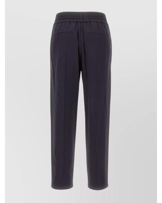 Brunello Cucinelli Blue Mid-Rise Pleated Tailored Trousers