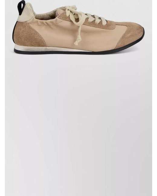 Uma Wang White Lace Up Sneakers Suede Leather Design