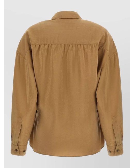 Lemaire Brown Twisted Shirt Relaxed Fit Long Sleeves