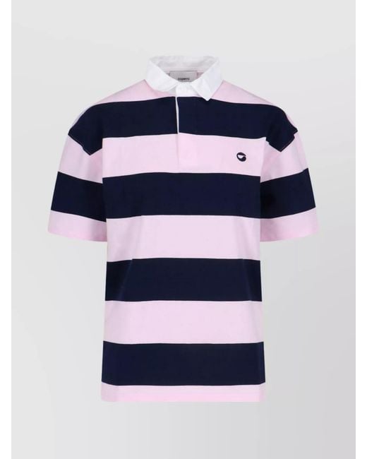 Coperni Blue Striped Short-Sleeve Polo Shirt