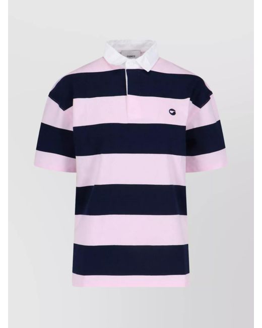 Coperni Blue Striped Short-Sleeve Polo Shirt