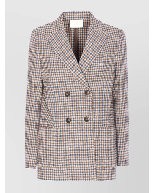 Circolo 1901 Gray Cashmere Virgin Wool Double-Breasted Blazer
