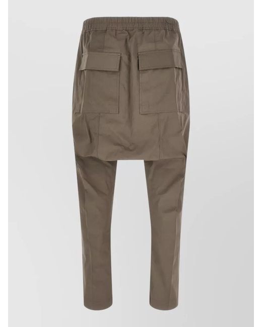 Rick Owens Natural Long Drop-Crotch Trousers for men