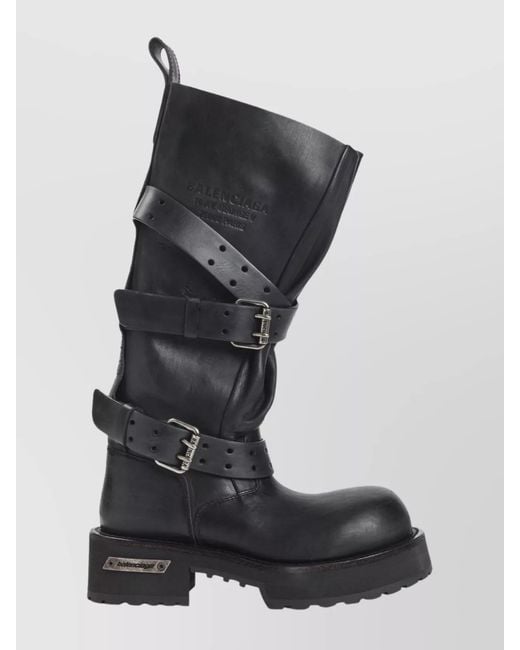 Balenciaga Black Leather Ankle Boots