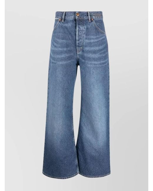 Chloé Blue Denim High-Rise Wide-Leg Trousers