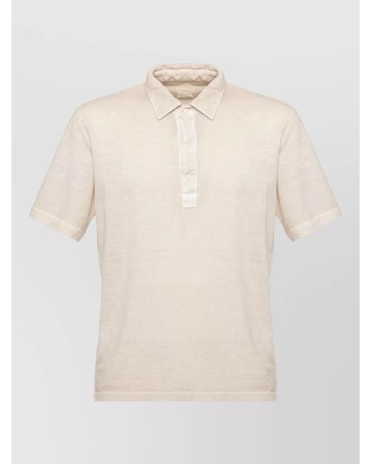 120% Lino Natural Short-Sleeve Polo Shirt for men