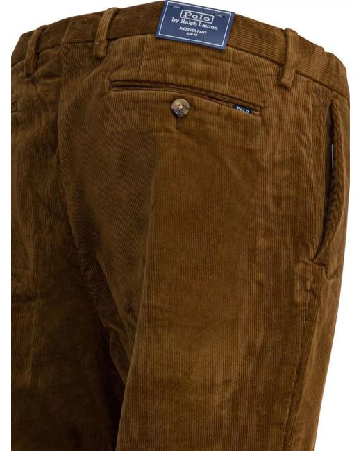 Polo Ralph Lauren Brown Cotton Straight-Leg Trousers for men