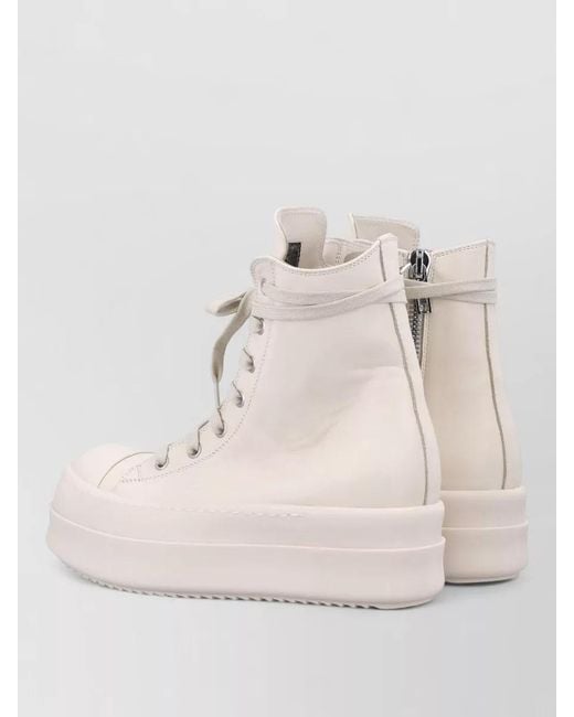 Rick Owens Natural Mega Bumper Sole Leather Ankle Boots