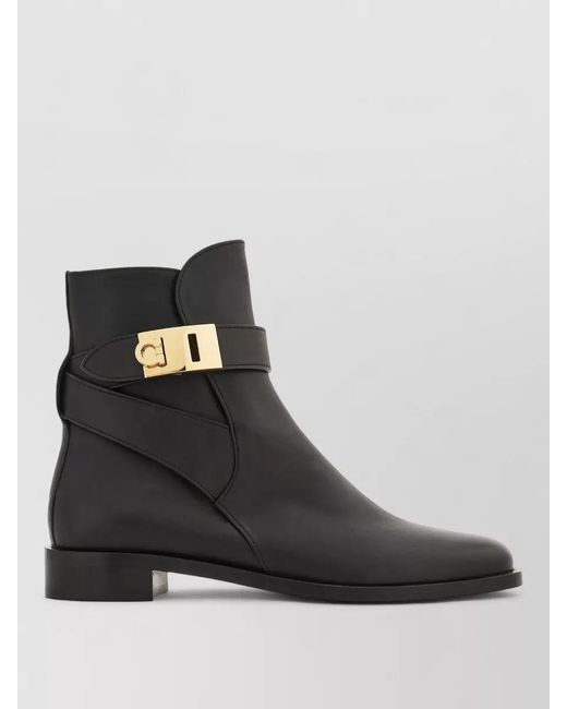 Ferragamo Black Leather Boots