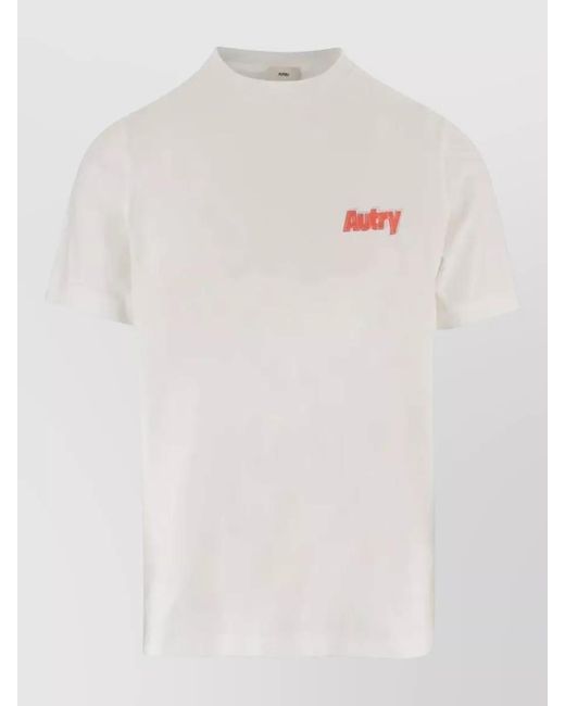 Autry White Main Jersey Crew Neck T Shirt for men