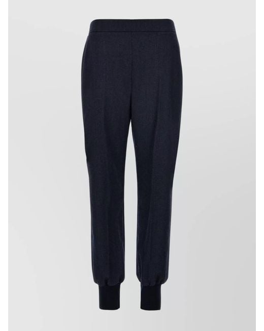 Stella McCartney Blue Wool Pleated Track Pants