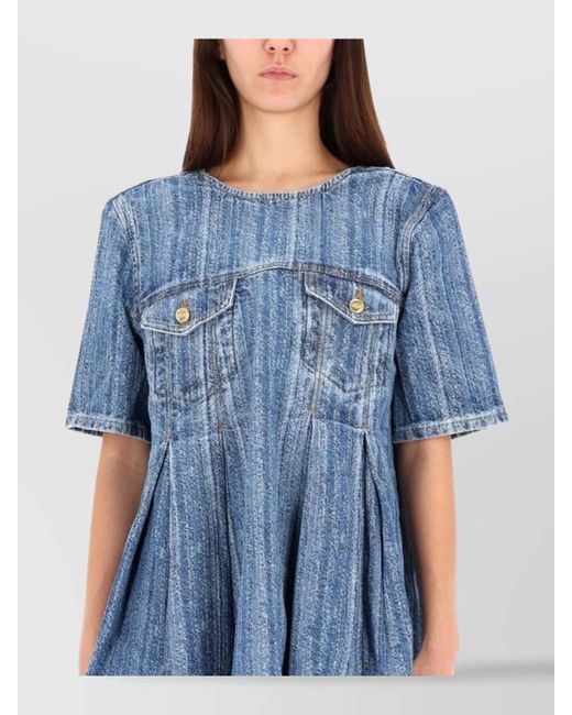Ganni Blue Denim Mini Dress