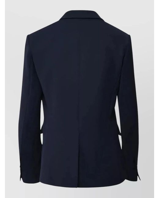 P.A.R.O.S.H. Blue Single Breasted Jacket Flap Pockets Lapels