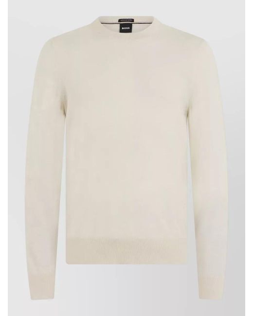 Boss Natural Long Sleeve Sweater Neutral Design Casual for men