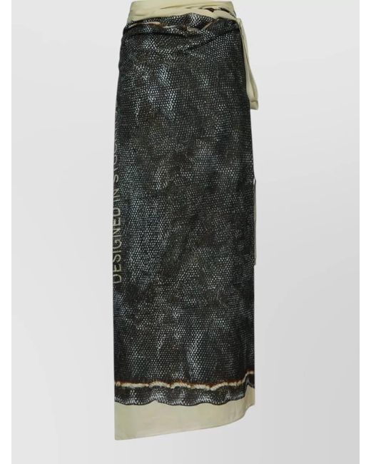 Acne Multicolor Graphic Print Midi Wrap Scarf Design