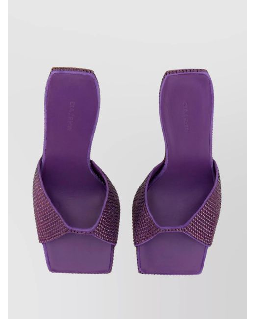 Gia Borghini Purple Silk Sandals