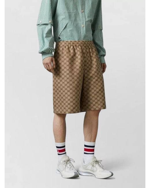 Gucci Multicolor Gg Supreme Cotton Tailored Shorts for men