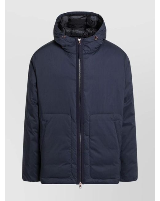 Moncler Genius Blue Puffer Jacket With Hood And Pockets for men