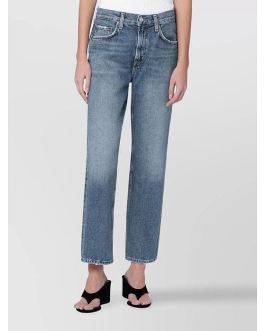 Agolde Blue Denim Straight-Leg Jeans
