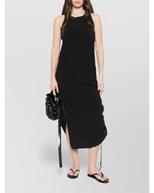 Y-3 Black Sleeveless Dress Racerback Design Side Slit