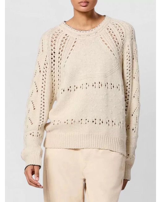 Isabel Marant Natural Cotton Merino Pullover Crew Neck Knit