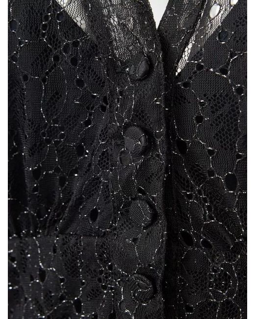 Lardini Black V-Neck Long-Sleeve Maxi Dress