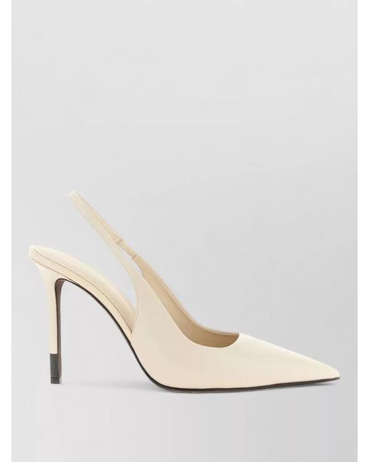 Brunello Cucinelli Natural Leather Slingback Pumps