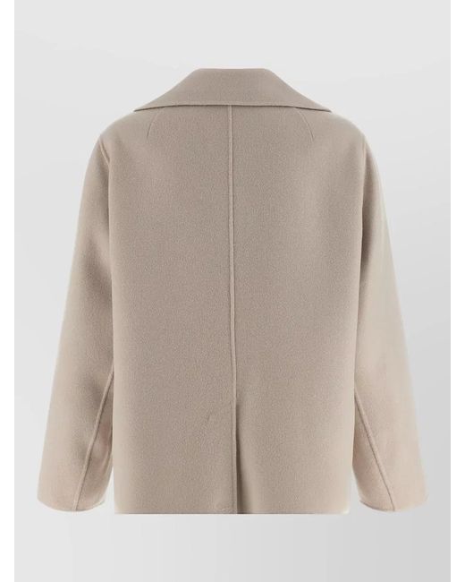 Max Mara Natural Virgin Wool Double Breasted Blazer