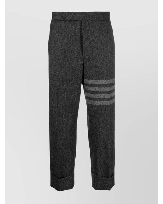 Thom Browne Gray Wool Cropped Trousers for men