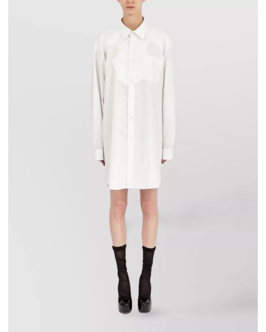 Maison Margiela White Cotton Poplin Oversized Shirt Dress