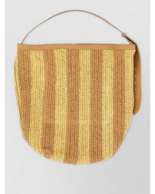 Alysi Multicolor Mini Straw Bag Adjustable Strap Stripes
