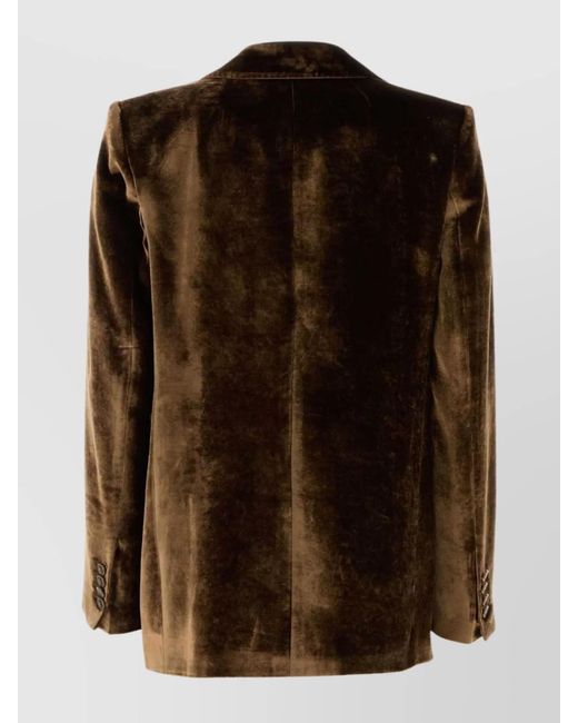 Etro Brown Silk Velvet Single-Breasted Blazer