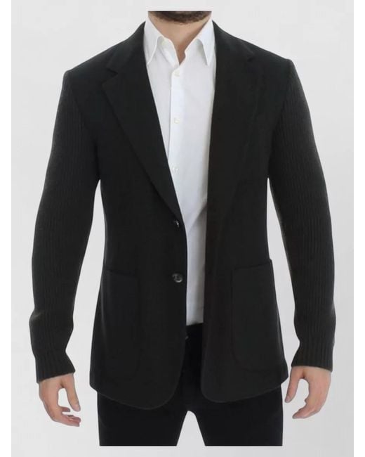 Dolce & Gabbana Black Cashmere Two Button Blazer Jacket for men
