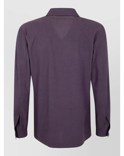 Tagliatore Purple Tempest Jacket Long Sleeves Collared Neck for men
