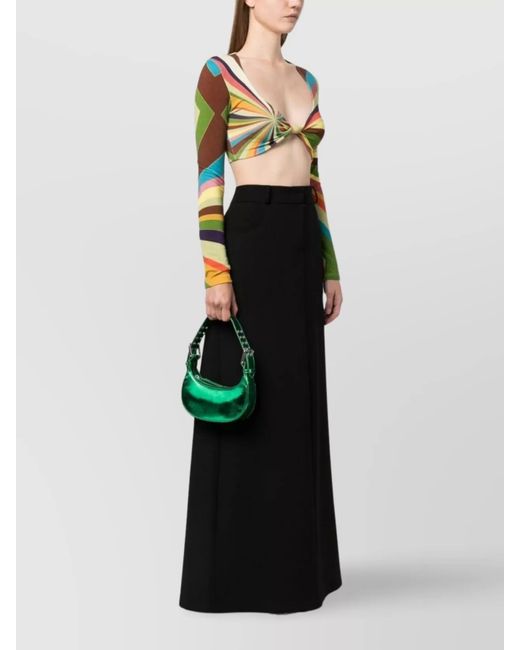 By Far Green Soho Mini Metallic Leather Shoulder Bag