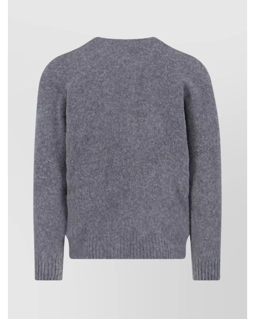Drumohr Gray Cashmere Crewneck Jumper for men