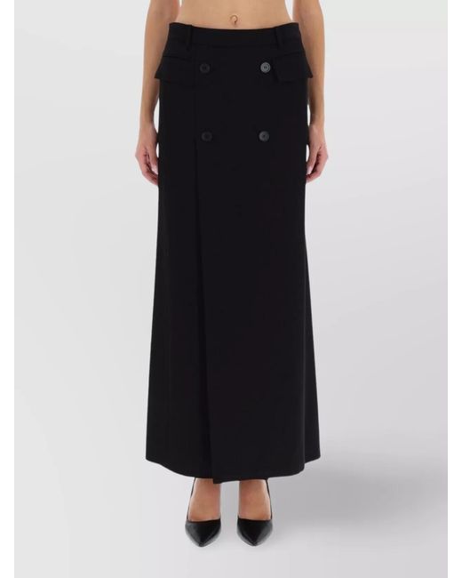 Balenciaga Black Long High-Rise Skirt