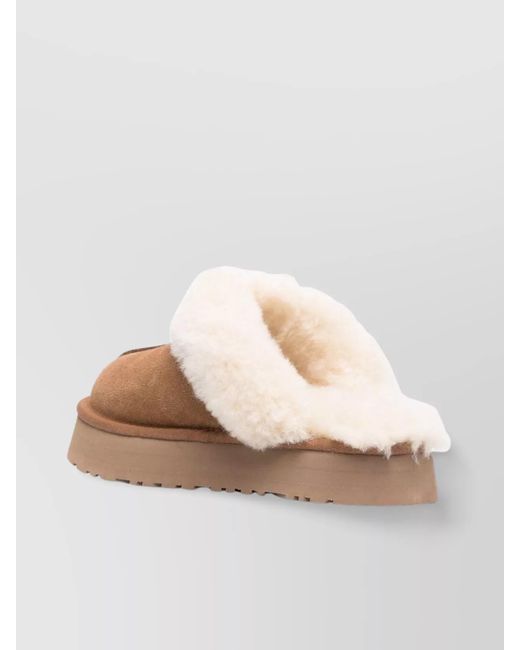 Ugg Brown Shearling-Lined Suede Slippers