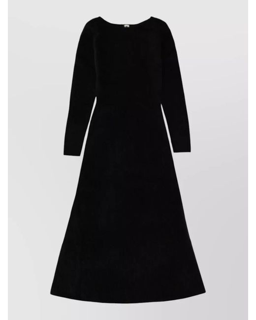 THE GARMENT Black Long Knit Dress Roma Fitted Waist